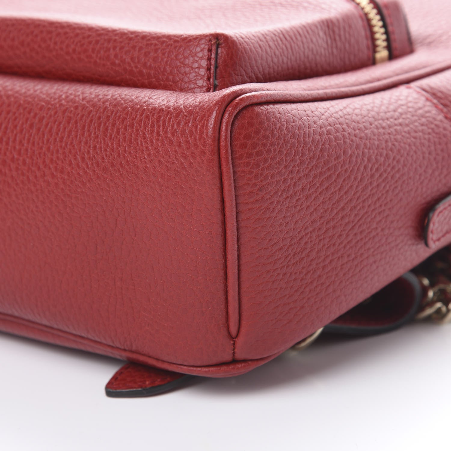 Gucci Pebbled Calfskin Soho Chain Backpack Hibiscus Red 9 of 9