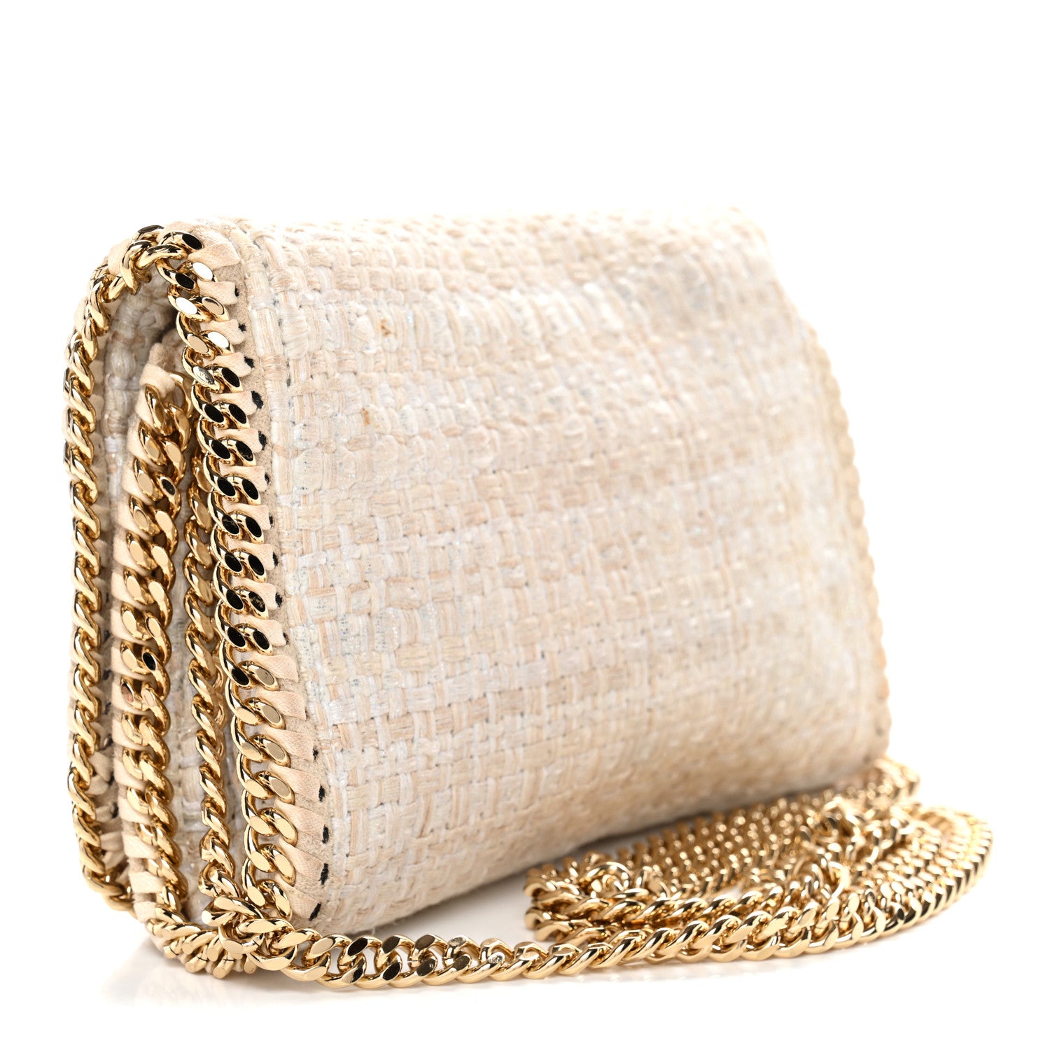 Stella McCartney Woven Boucle Falabella Crossbody Bag White Beige 3 of 10