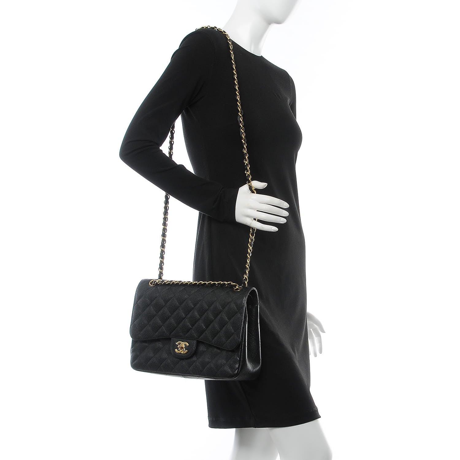 Chanel Caviar Quilted Jumbo Double Flap Black 4 of 10
