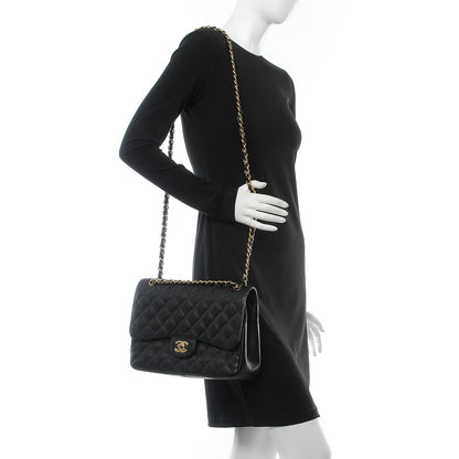 Chanel Caviar Quilted Jumbo Double Flap Black 4 of 10