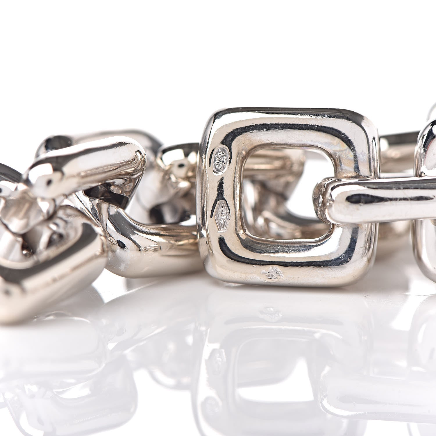 Louis Vuitton 18K White Gold Safran Be Well Lion Padlock Keys Charm Bracelet 6 of 10
