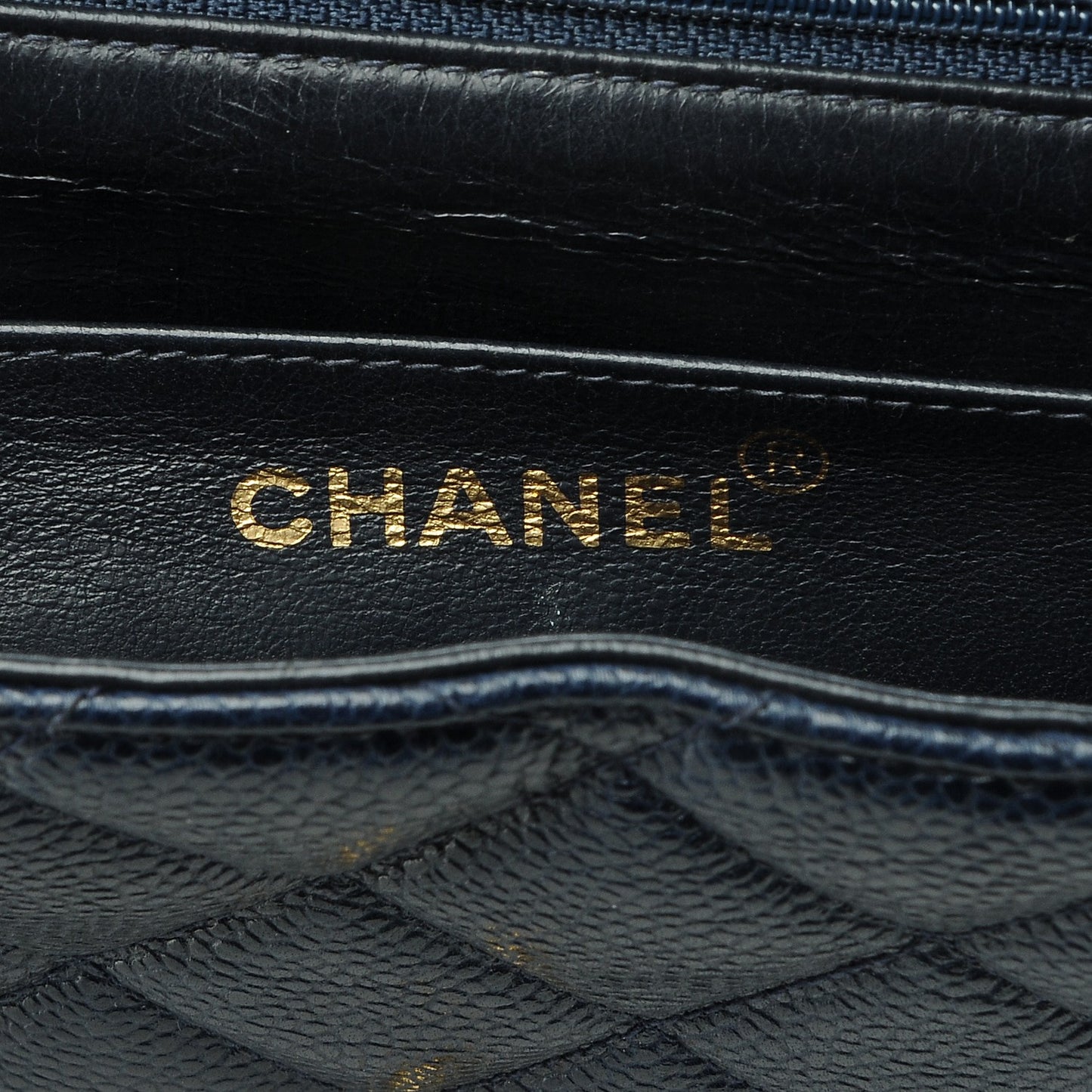 Caviar Quilted Jumbo Single Flap Blue