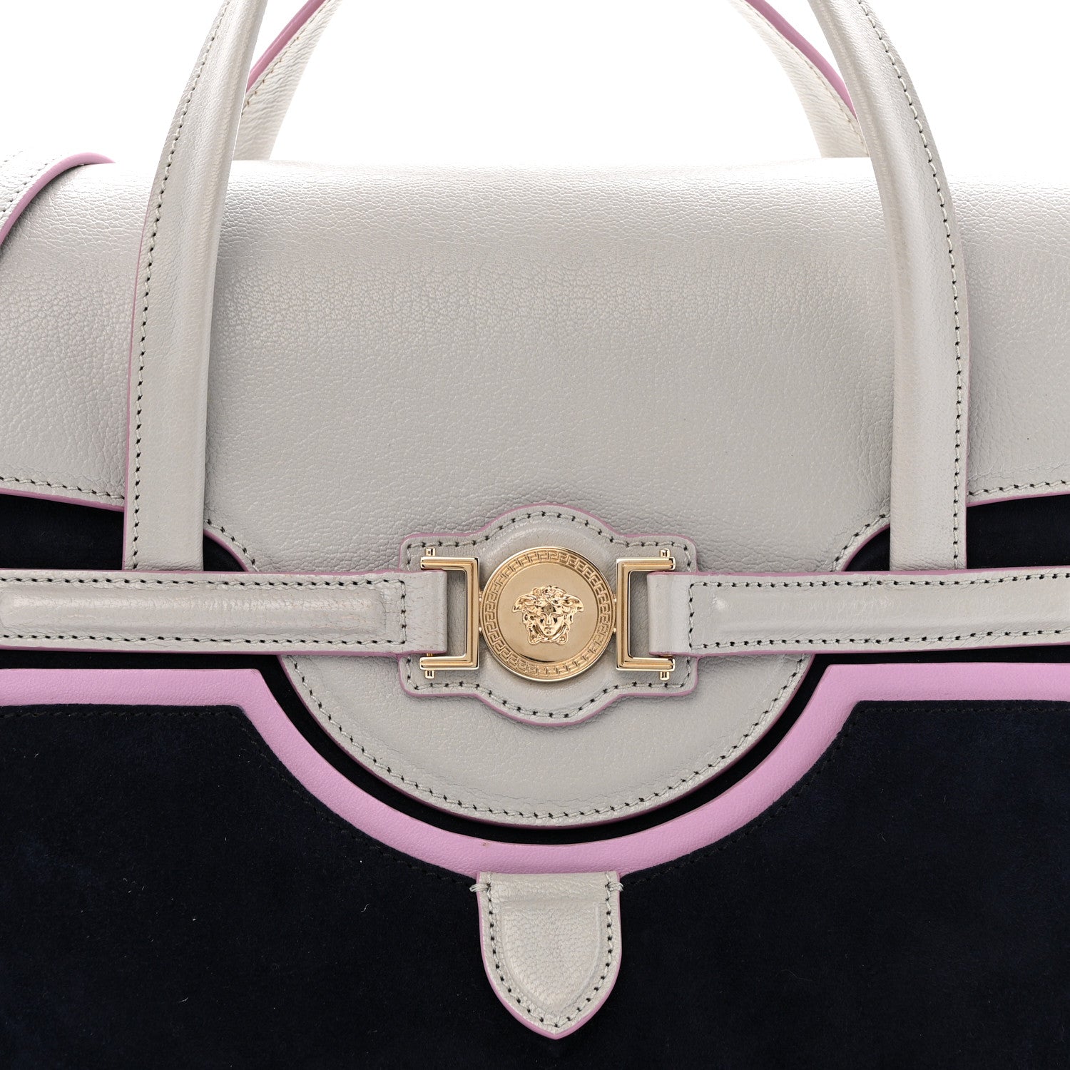 Versace Suede Nappa Goatskin Signature Bag Multicolor 7 of 14
