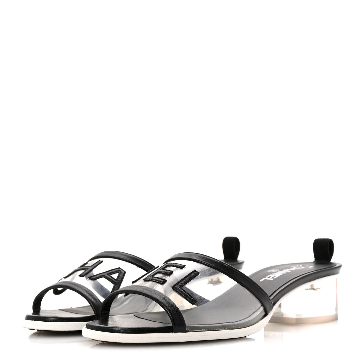 Chanel PVC Lambskin Logo Mules 41 Black 4 of 12