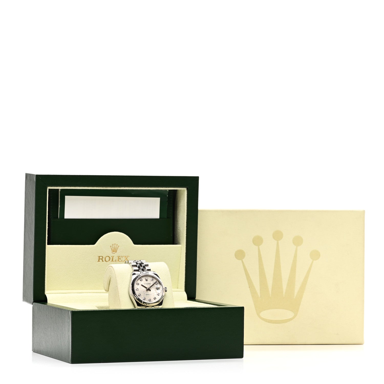 Rolex Stainless Steel 18K White Gold Diamond 31mm Oyster Perpetual Datejust Watch Silver Jubilee 178274 5 of 5