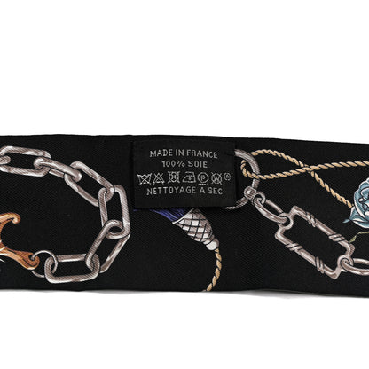 Hermes Silk Festival Des Amazones Twilly Marine White Black 4 of 4