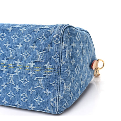 Louis Vuitton Monogram Denim Speedy Soft 30 Blue 9 of 10