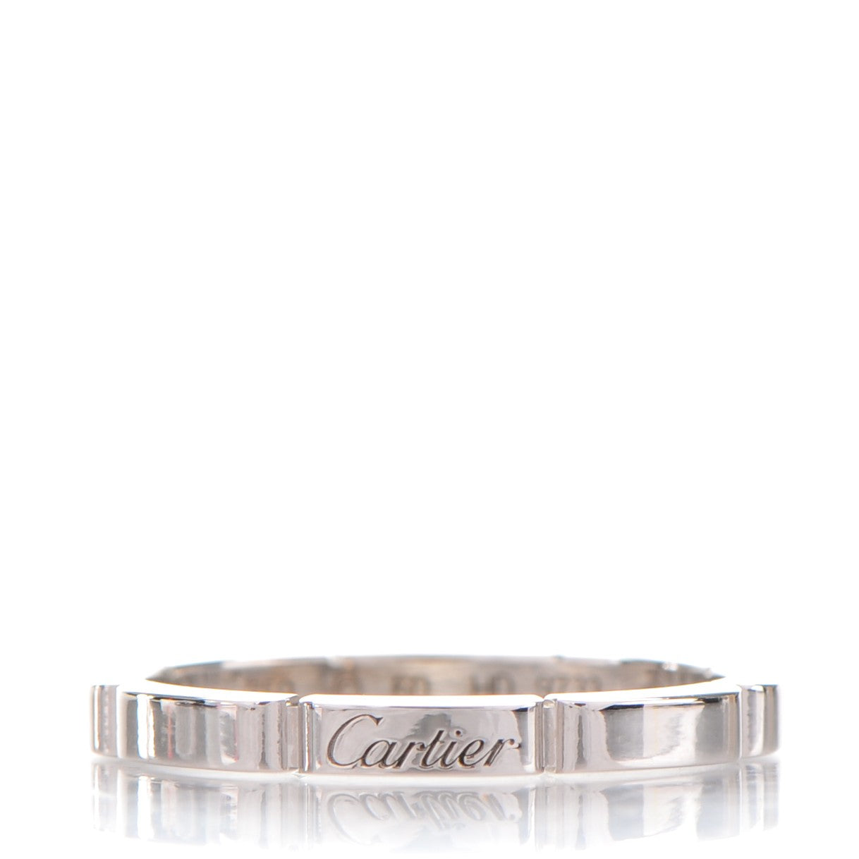 18K White Gold 2.5mm Maillon Panthere Wedding Band Ring 60 9