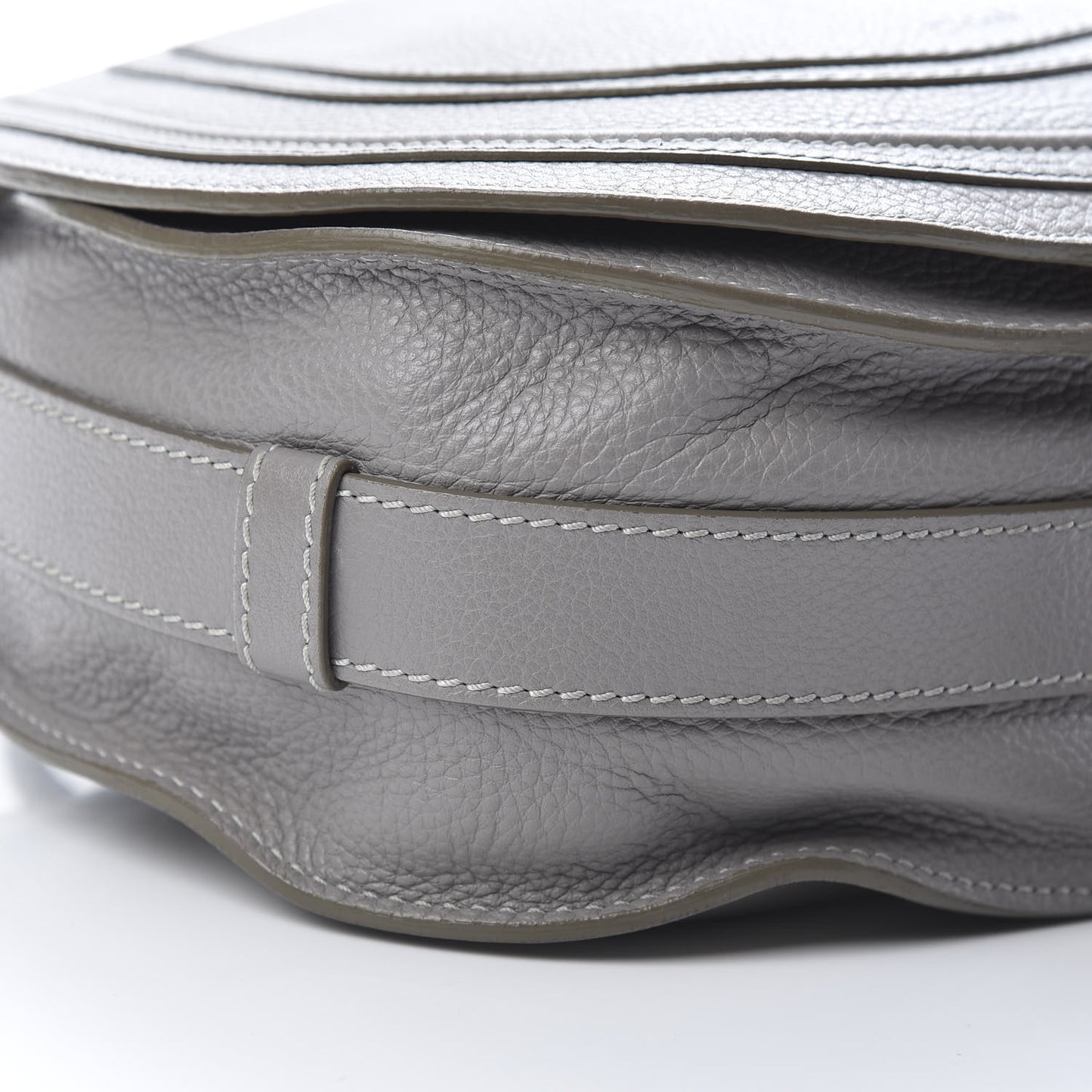 Calfskin Medium Marcie Round Crossbody Bag Cashmere Grey