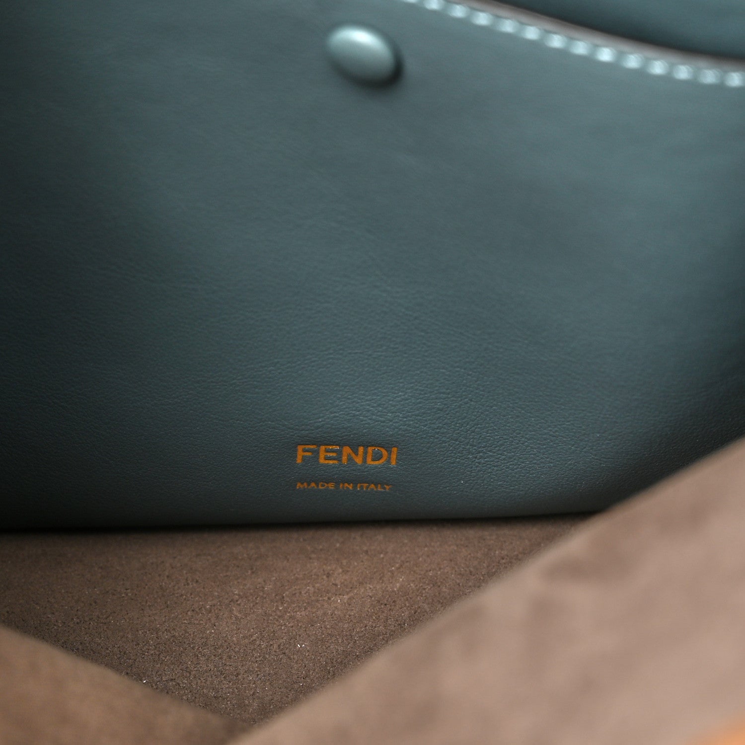 Fendi Vitello Grace Suede Small Flip Tote Azzurro Merlino Marrone Black 6 of 9