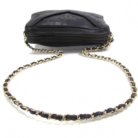 Lambskin Chevron Tassel Bag Navy
