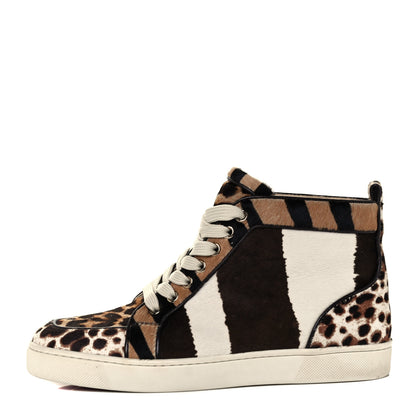 Christian Louboutin Calf Hair Animal Print Rantus Orlato Flat Sneakers 38 Multicolor 1 of 13