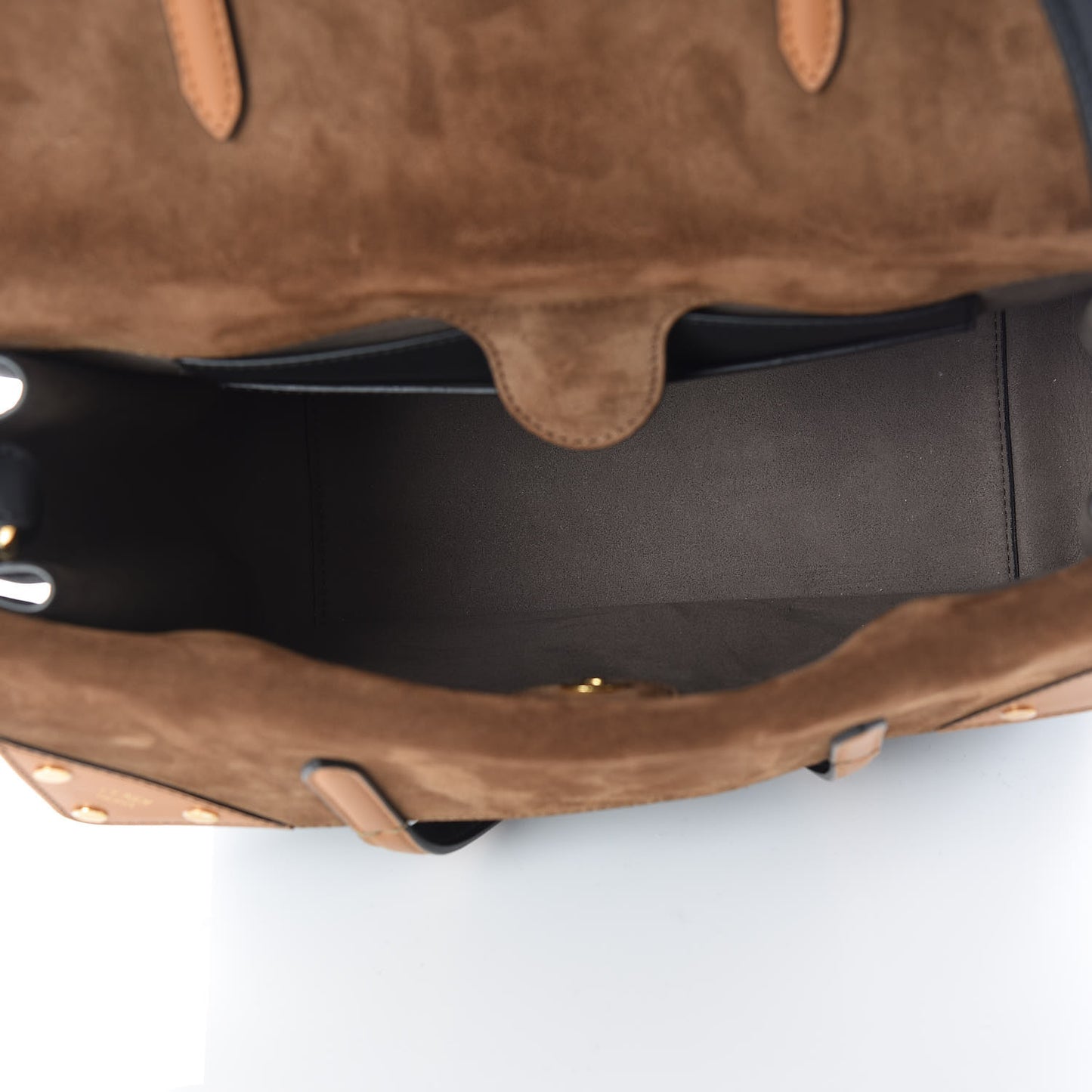 Vitello Grace Suede Flip Tote Black Nocciola Marrone