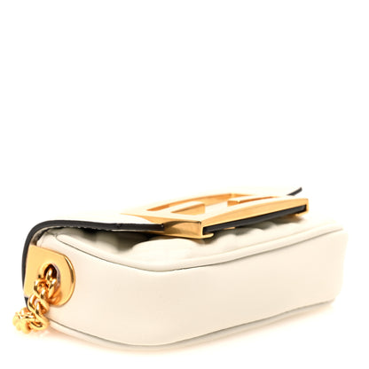 Fendi Nappa Matisse FF Embossed Nano Chain Baguette White 4 of 9