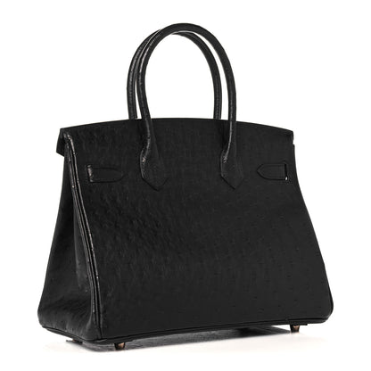 Hermes Ostrich Birkin 30 Black 2 of 34