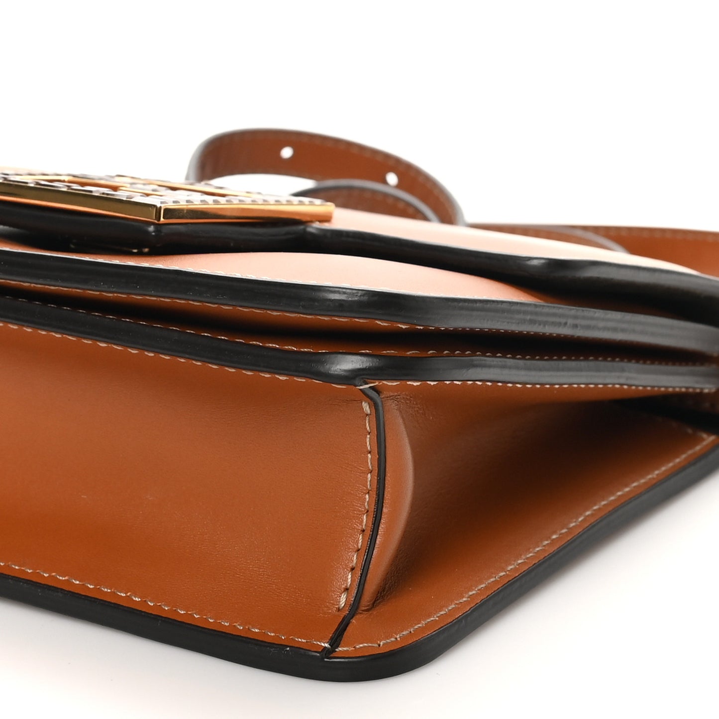 Vitello King Crystal Fab Crossbody Bag Cuoio
