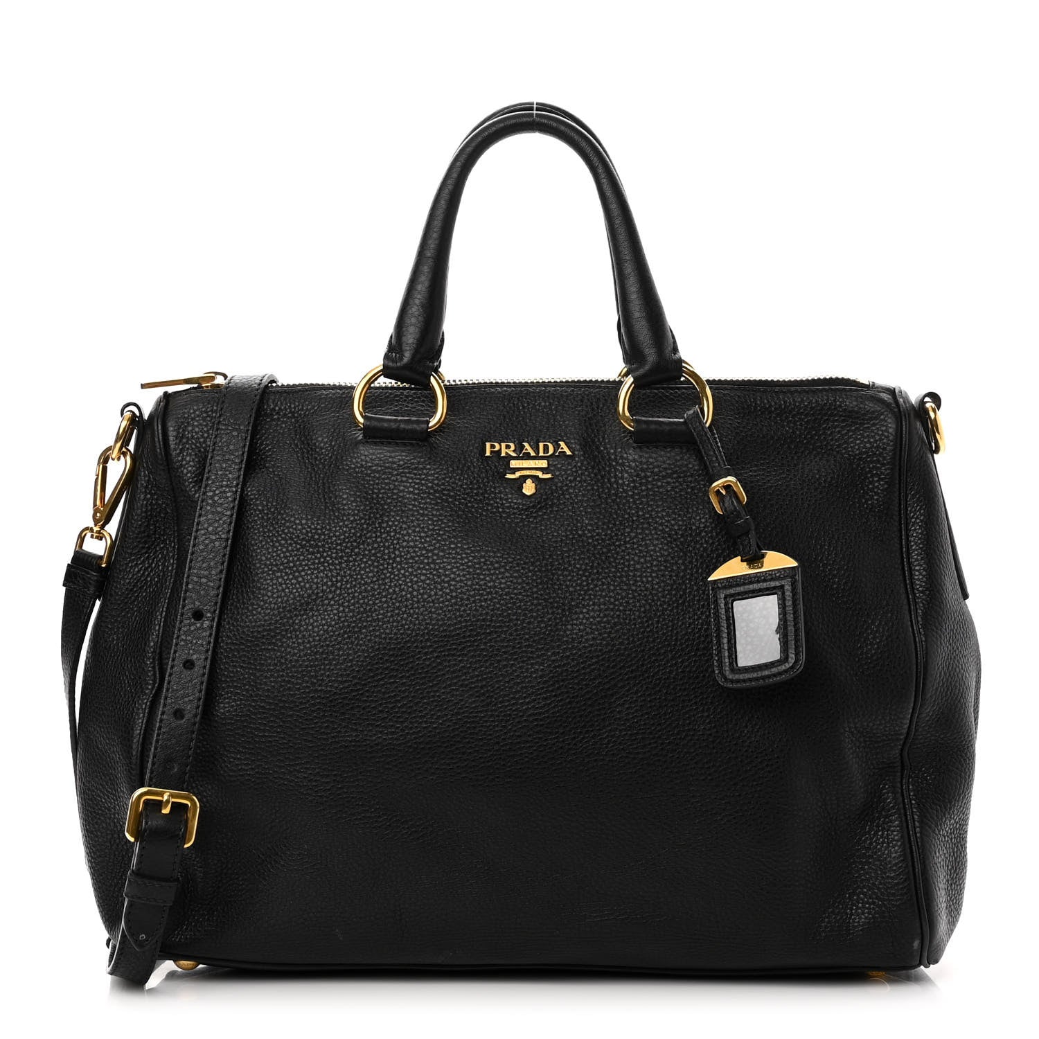 Prada Vitello Daino Tote Black 1 of 9