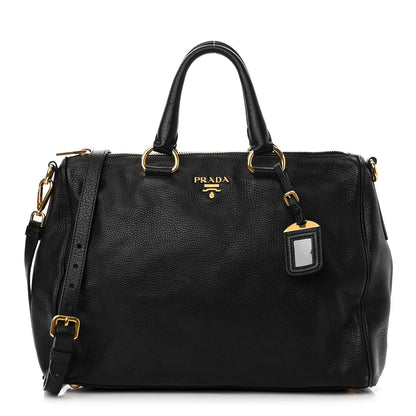 Prada Vitello Daino Tote Black 1 of 9