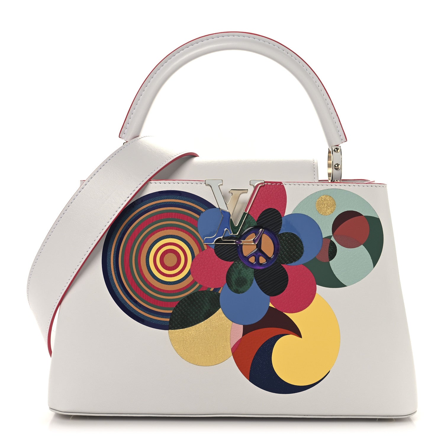 Louis Vuitton Lambskin Beatriz Milhazes Artycapucines PM White Multicolor 1 of 8