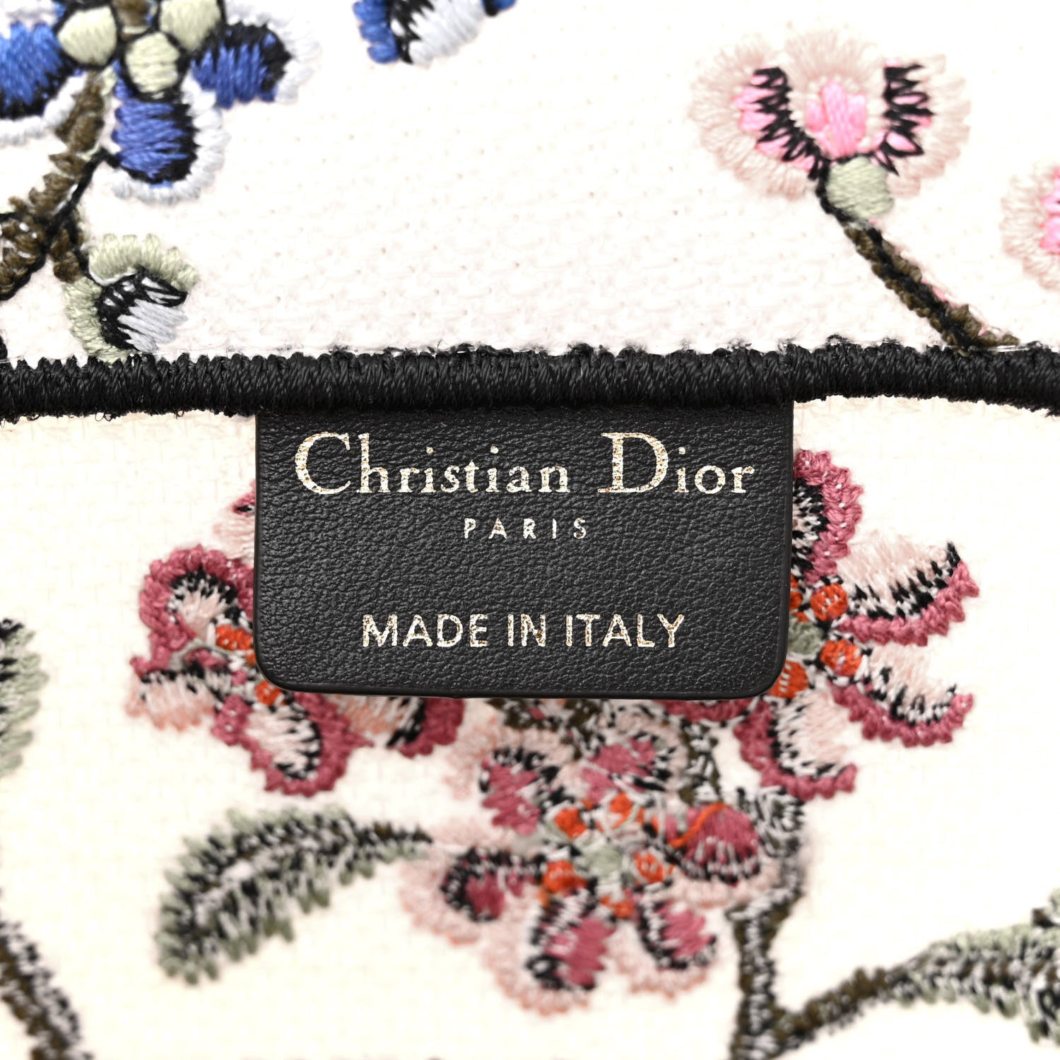 Christian Dior Raffia Embroidered Petites Fleurs Medium Book Tote White Multicolor 6 of 13