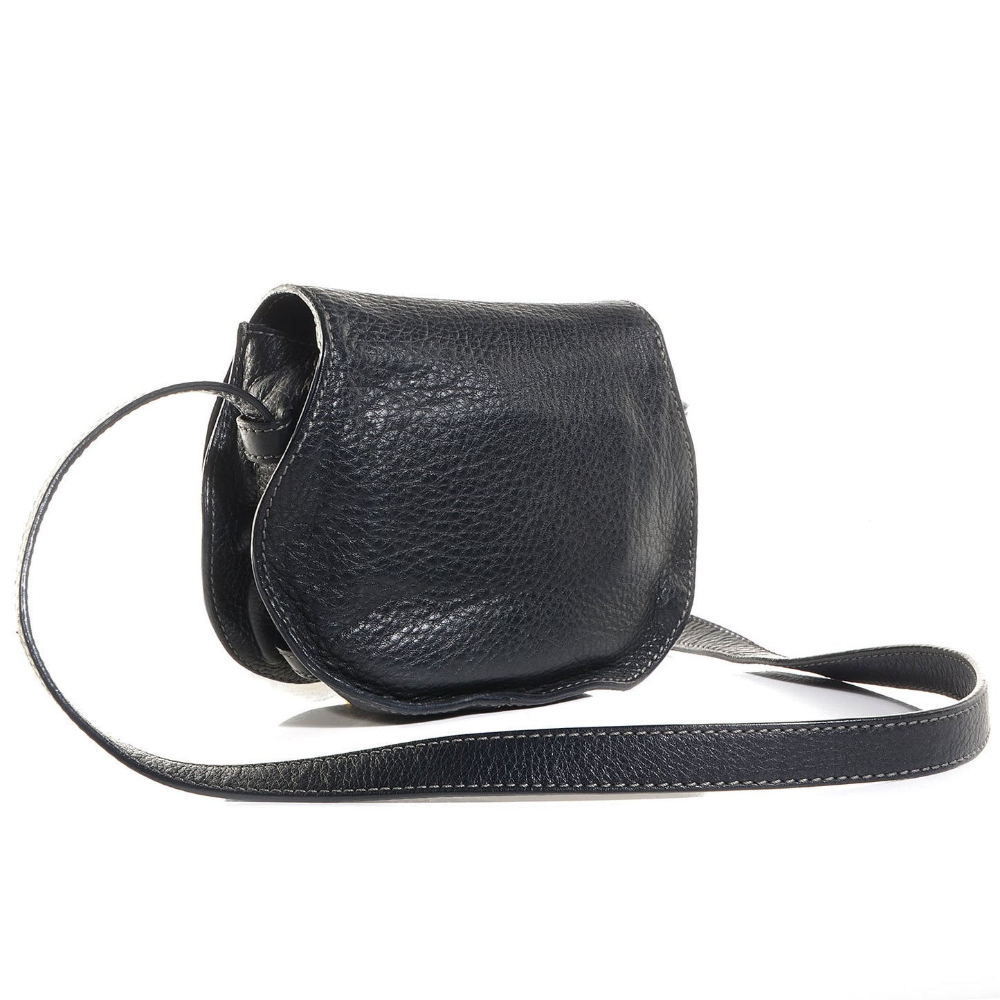 Calfskin Mini Marcie Round Crossbody Bag Black
