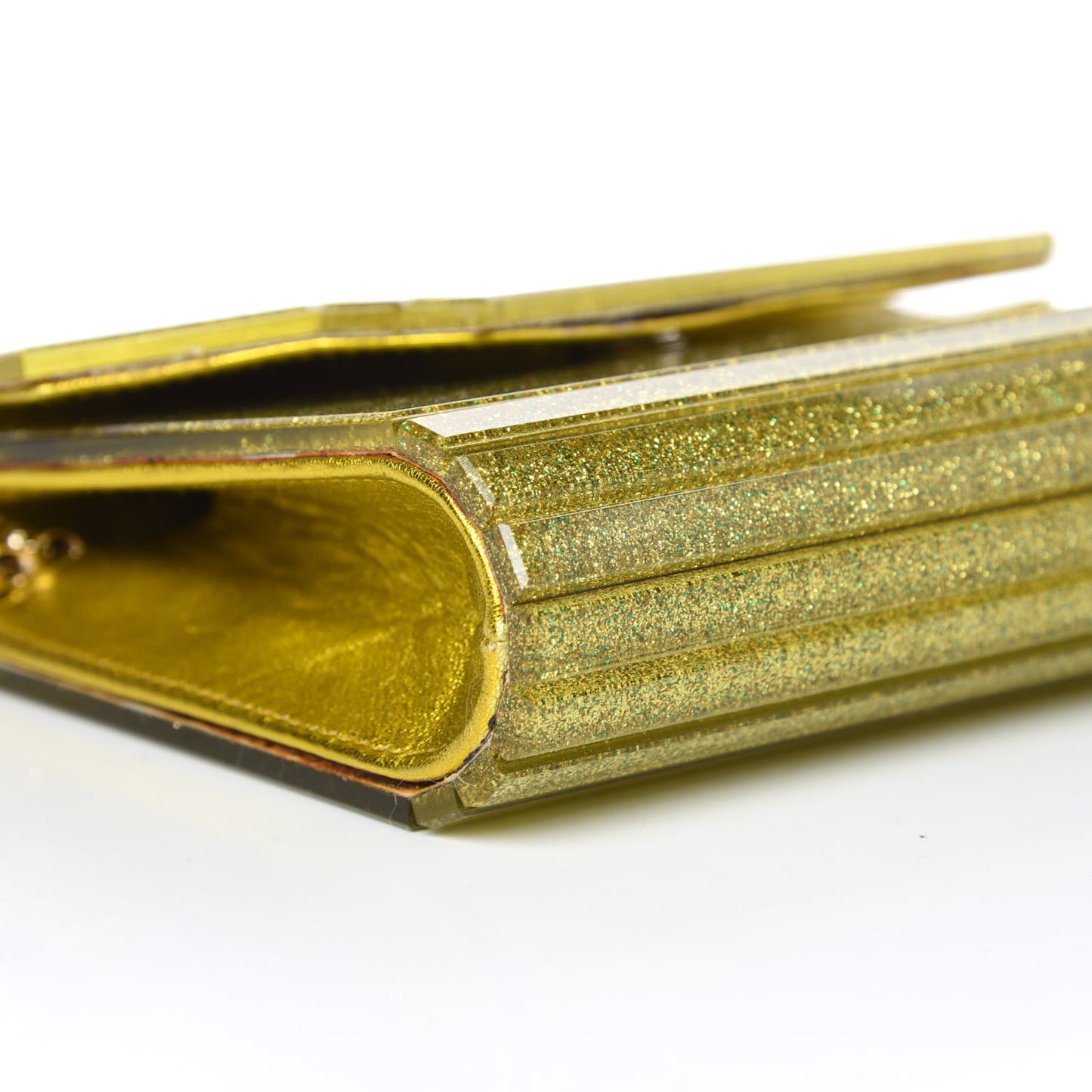 Acrylic Glitter Candy Clutch Citrine