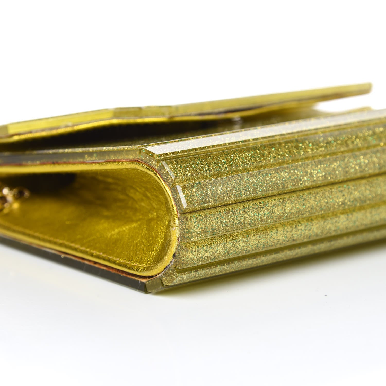 Jimmy Choo Acrylic Glitter Candy Clutch Citrine 7 of 15