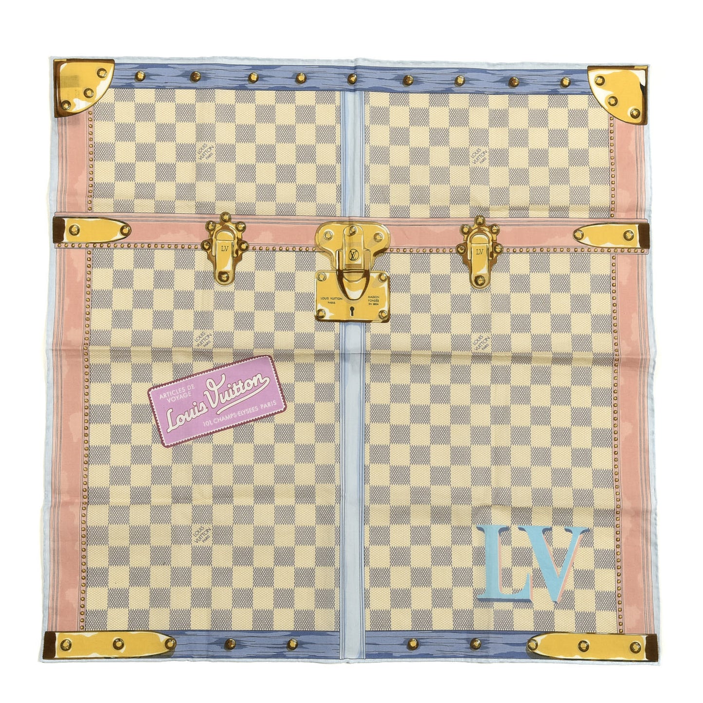 Cotton Damier Azur Summer Trunk Bandana Scarf