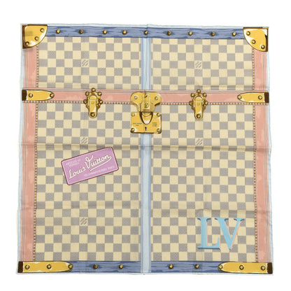 Louis Vuitton Cotton Damier Azur Summer Trunk Bandana Scarf 1 of 3