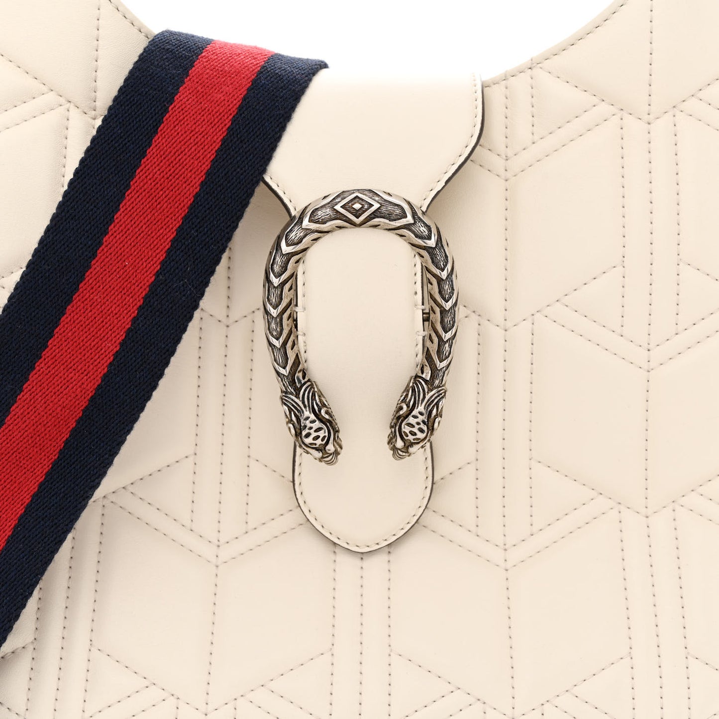 Calfskin Web Quilted Small Dionysus Hobo White