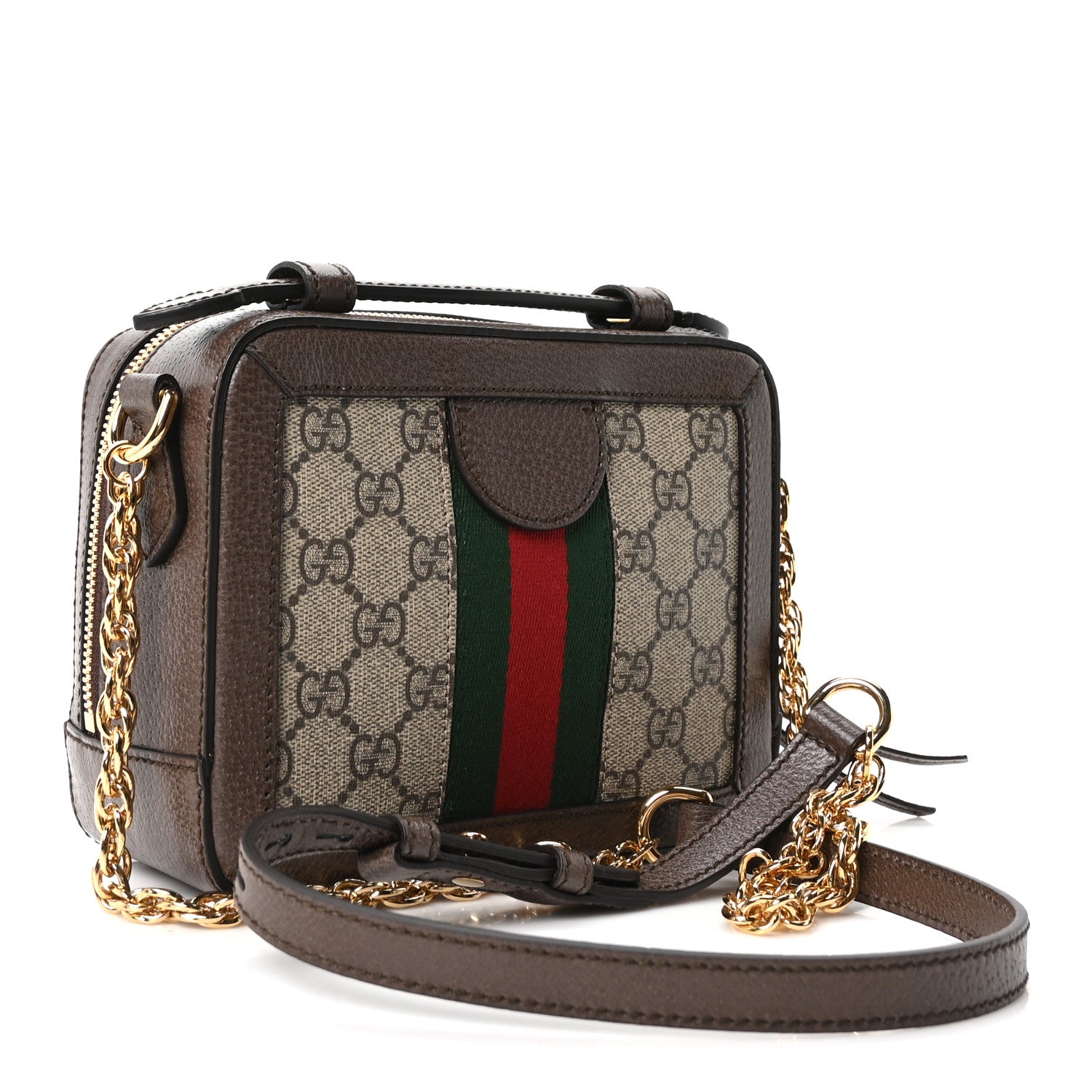 Gucci GG Supreme Monogram Mini Ophidia Top Handle Shoulder Bag Brown 3 of 10