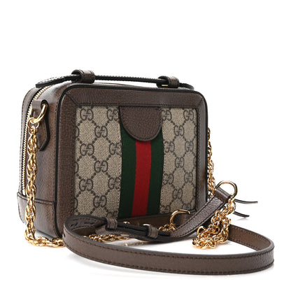 Gucci GG Supreme Monogram Mini Ophidia Top Handle Shoulder Bag Brown 3 of 10