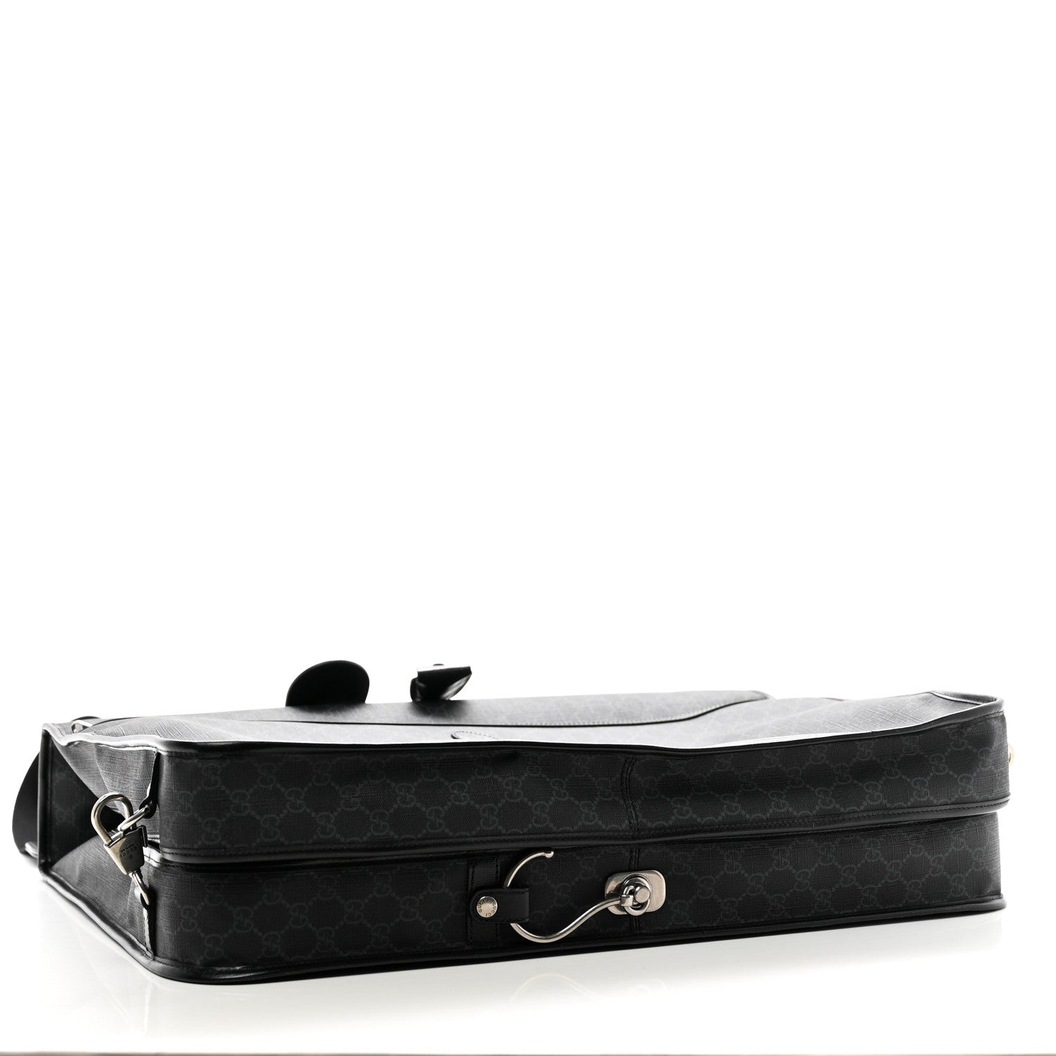 Gucci GG Supreme Monogram Azalea Calfskin Retro Interlocking G Garment Bag Black 3 of 12