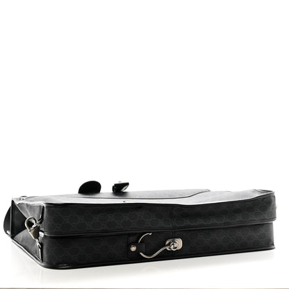 Gucci GG Supreme Monogram Azalea Calfskin Retro Interlocking G Garment Bag Black 3 of 12