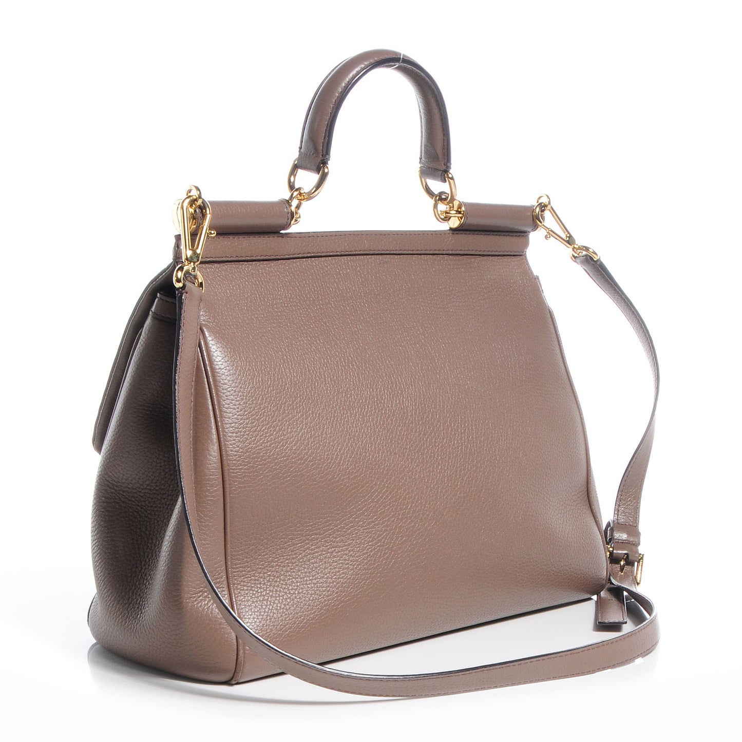 Grained Deerskin Medium Miss Sicily Satchel Brown