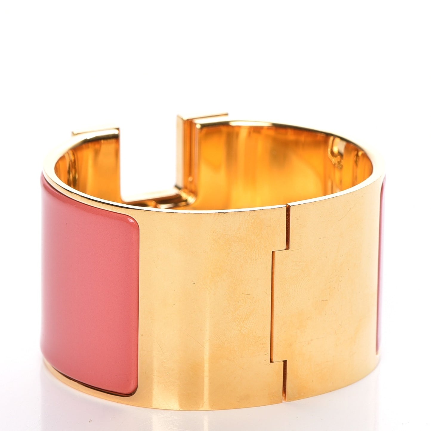 Enamel Extra Wide Clic Clac H Bracelet Rouge Corail