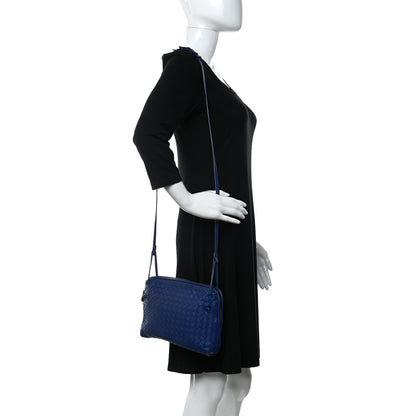 Bottega Veneta Nappa Intrecciato Nodini Crossbody Messenger Blue 2 of 10