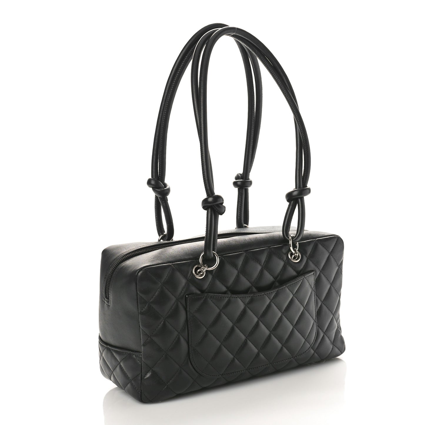 Calfskin Quilted Large Cambon Bowler Black