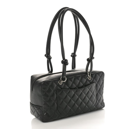 Chanel Calfskin Quilted Large Cambon Bowler Black 2 of 8