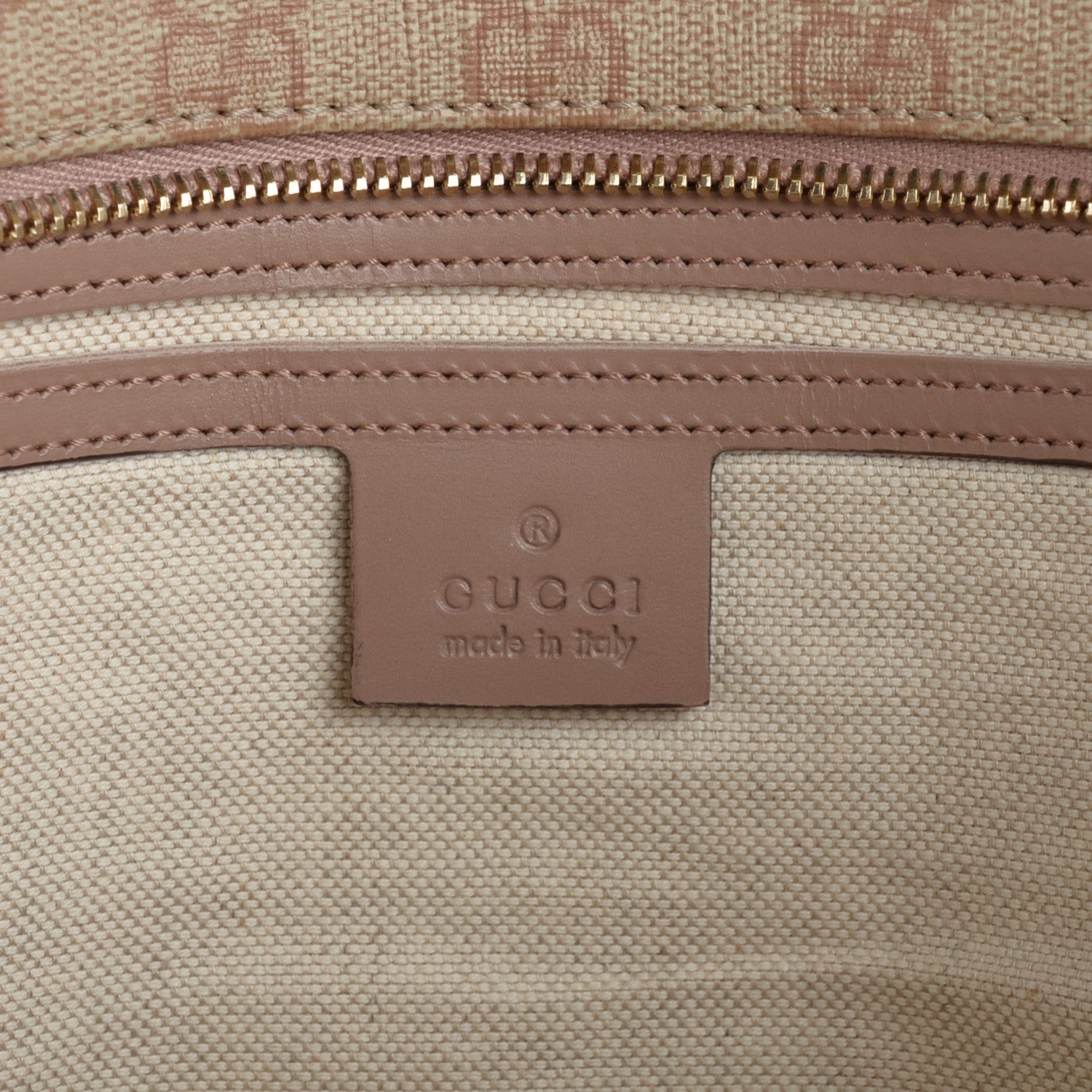 Gucci GG Supreme Monogram Medium Zippered Shopping Tote Winter Rose 5 of 7