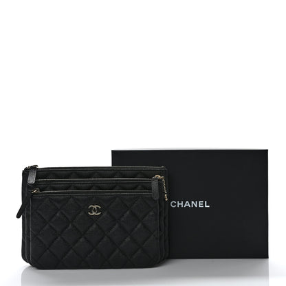 Chanel Caviar Trio Cosmetic Case Black 8 of 8