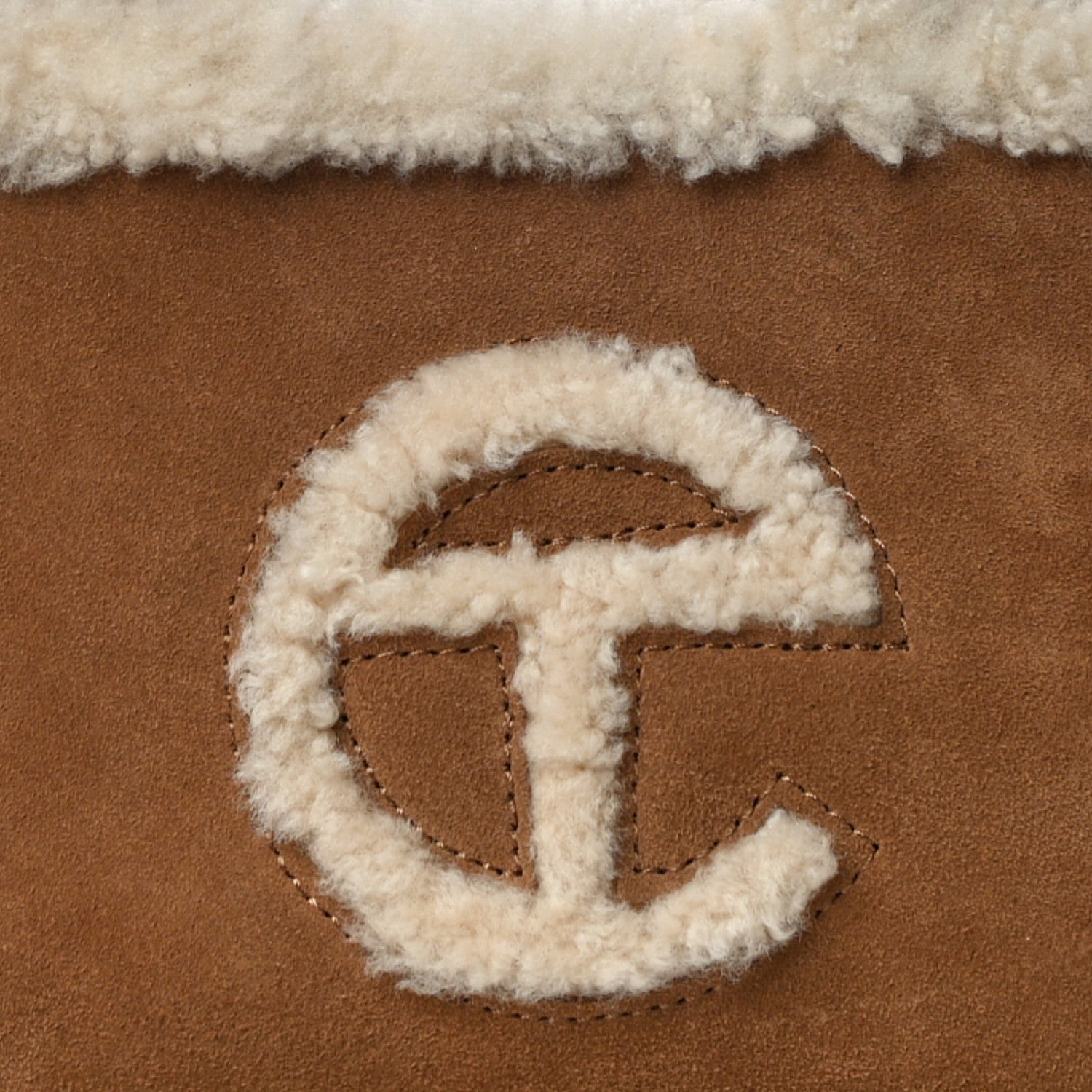 Telfar X UGG Suede Shearling Small Shopping Bag Chestnut 8 of 10