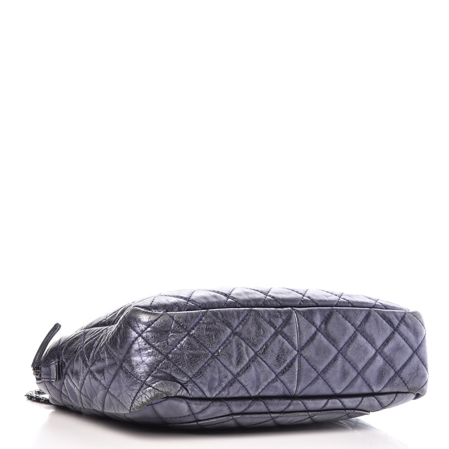 Metallic Aged Calfskin Quilted Large Reissue Camera Case Silver