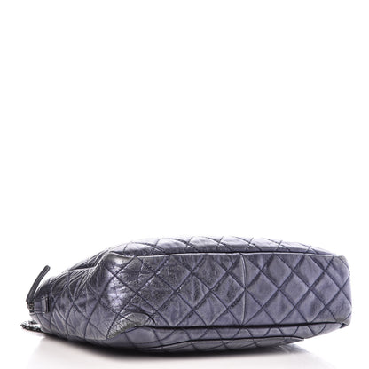 Chanel Metallic Aged Calfskin Quilted Large Reissue Camera Case Silver 4 of 15