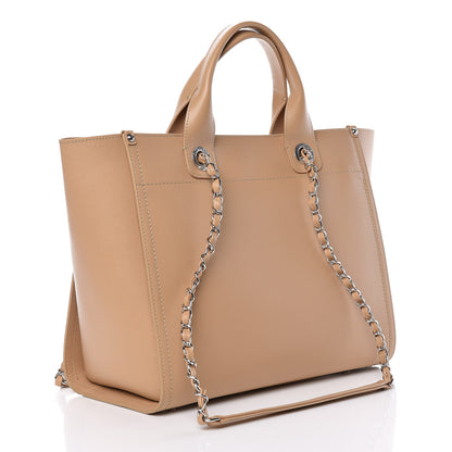 Chanel Caviar Small Studded Deauville Tote Beige 3 of 9
