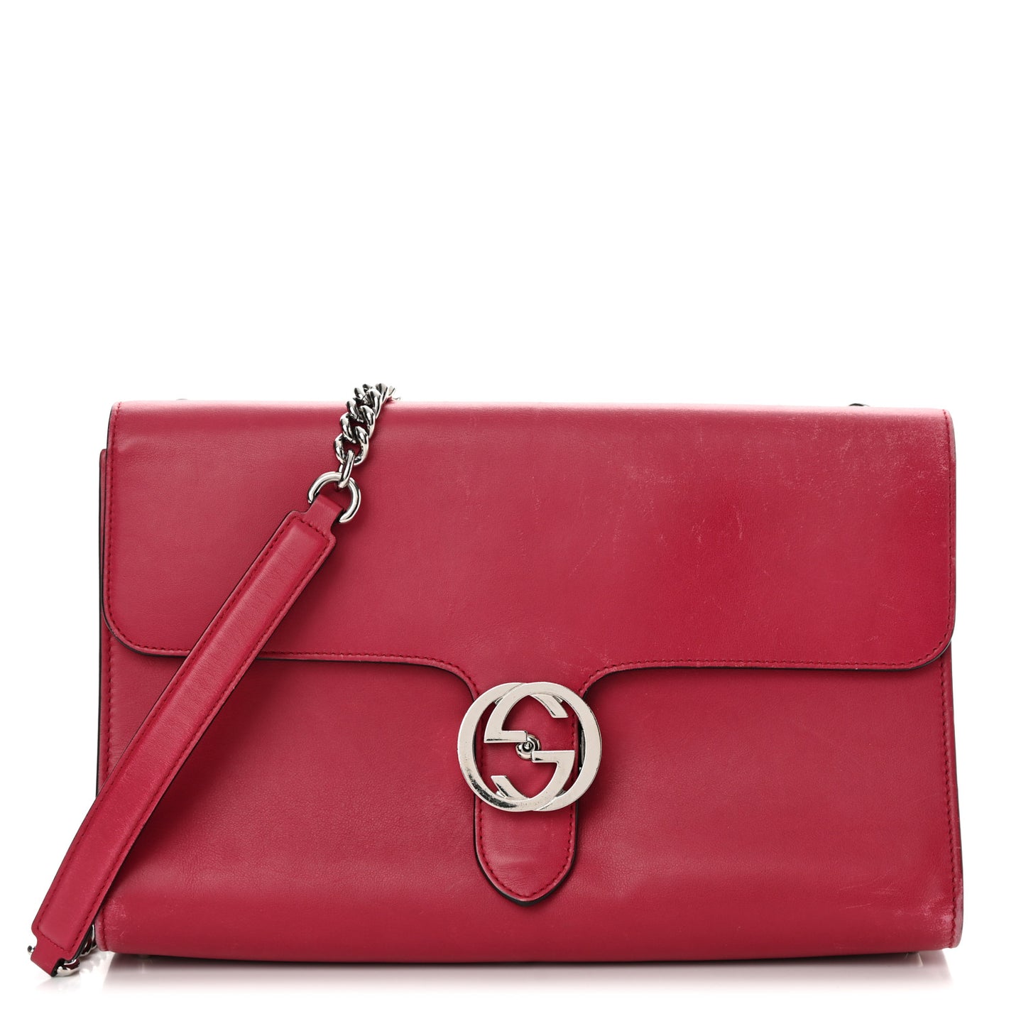 Moon Calfskin Medium Interlocking G Shoulder Bag Petunia
