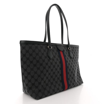 Gucci X BALENCIAGA BB Monogram Web Graffiti Medium Ophidia Shopping Tote Black 3 of 10