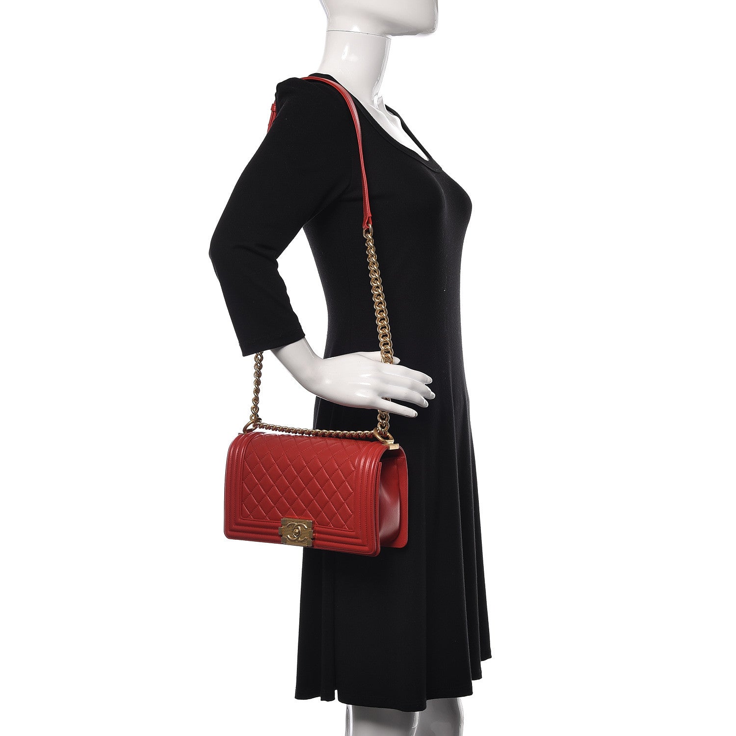 Chanel Lambskin Quilted Medium Boy Flap Red 2 of 13