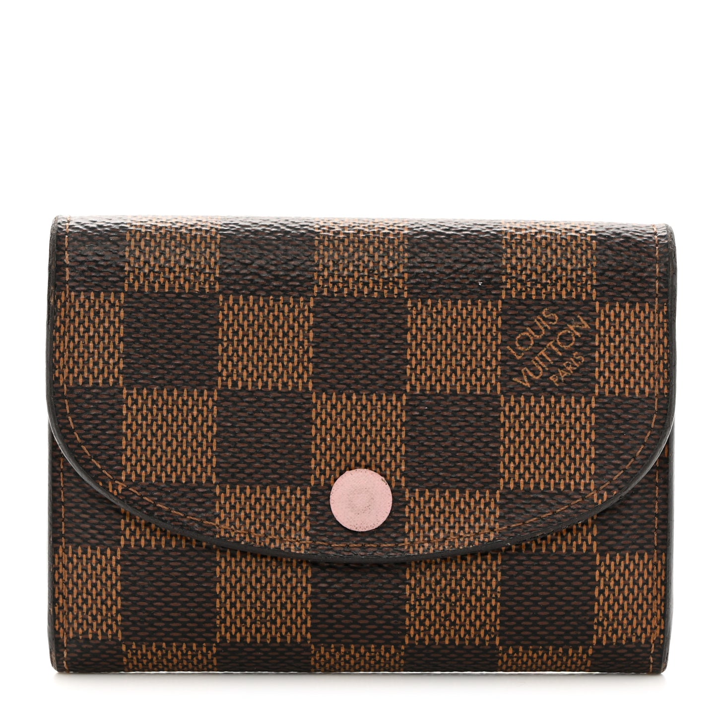 Damier Ebene Rosalie Coin Purse Rose Ballerine