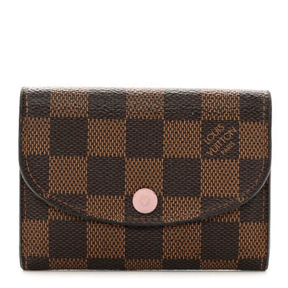 Louis Vuitton Damier Ebene Rosalie Coin Purse Rose Ballerine 1 of 8